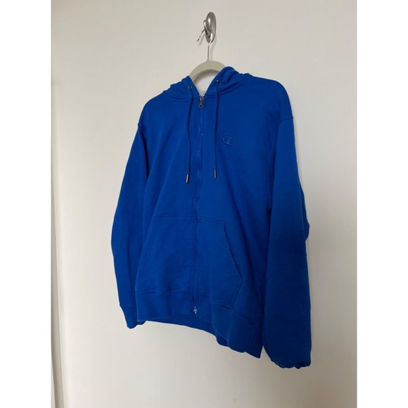 Champion Blue Zip Hoodie - Size Medium - Picture 2 of 7